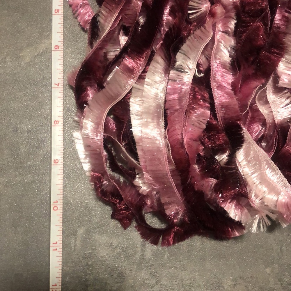 Pink Ganz Ribbon Fringe Magnetic Scarf - Picture 10 of 10